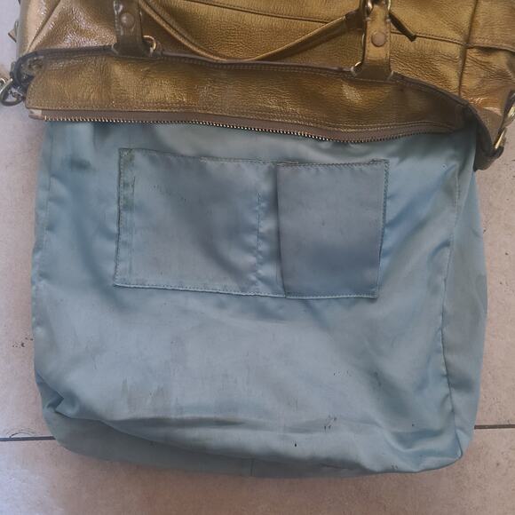 Coach Metallic Gold Patent Leather Tote Bag Chain Handles Large Style 14129 - Picture 15 of 16